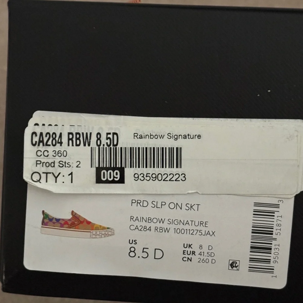NEW Coach Skate Slip On Sneaker In Rainbow Signature Canvas Size 8.5 NEW IN BOX - Picture 3 of 4